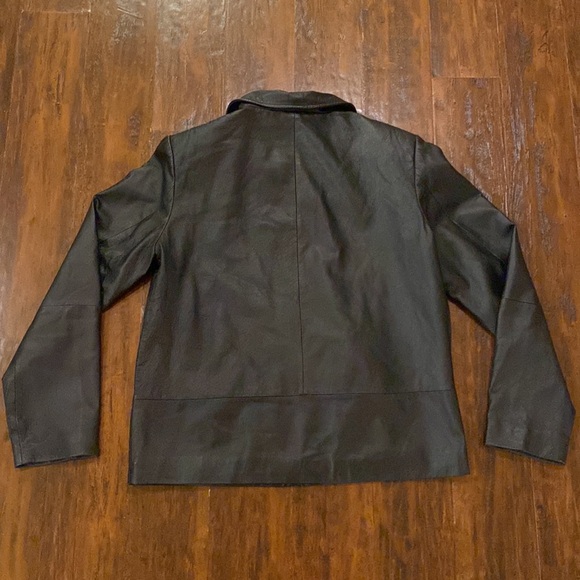 Vintage CLIO Leather Black 100% Leather Coat Women’s Size 8 - Picture 10 of 15